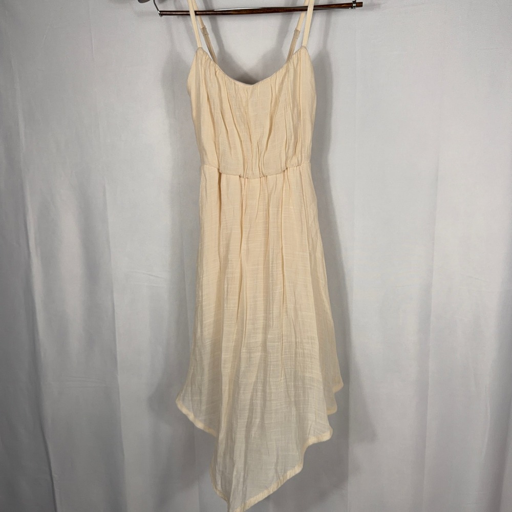 Poetry‎ Handkerchief Hem Sundress Cream Rayon Blend Boho Women Size S